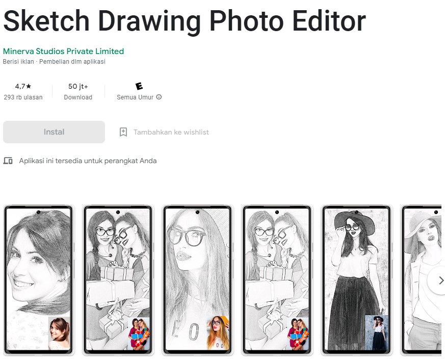 aplikasi edit foto jadi kartun sketch drawing photo editor