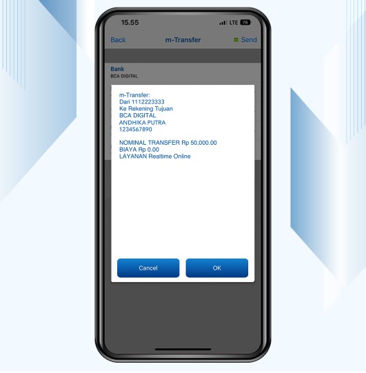 Cara Transfer BCA ke BNI Lewat Mobile Banking konfirmasi data