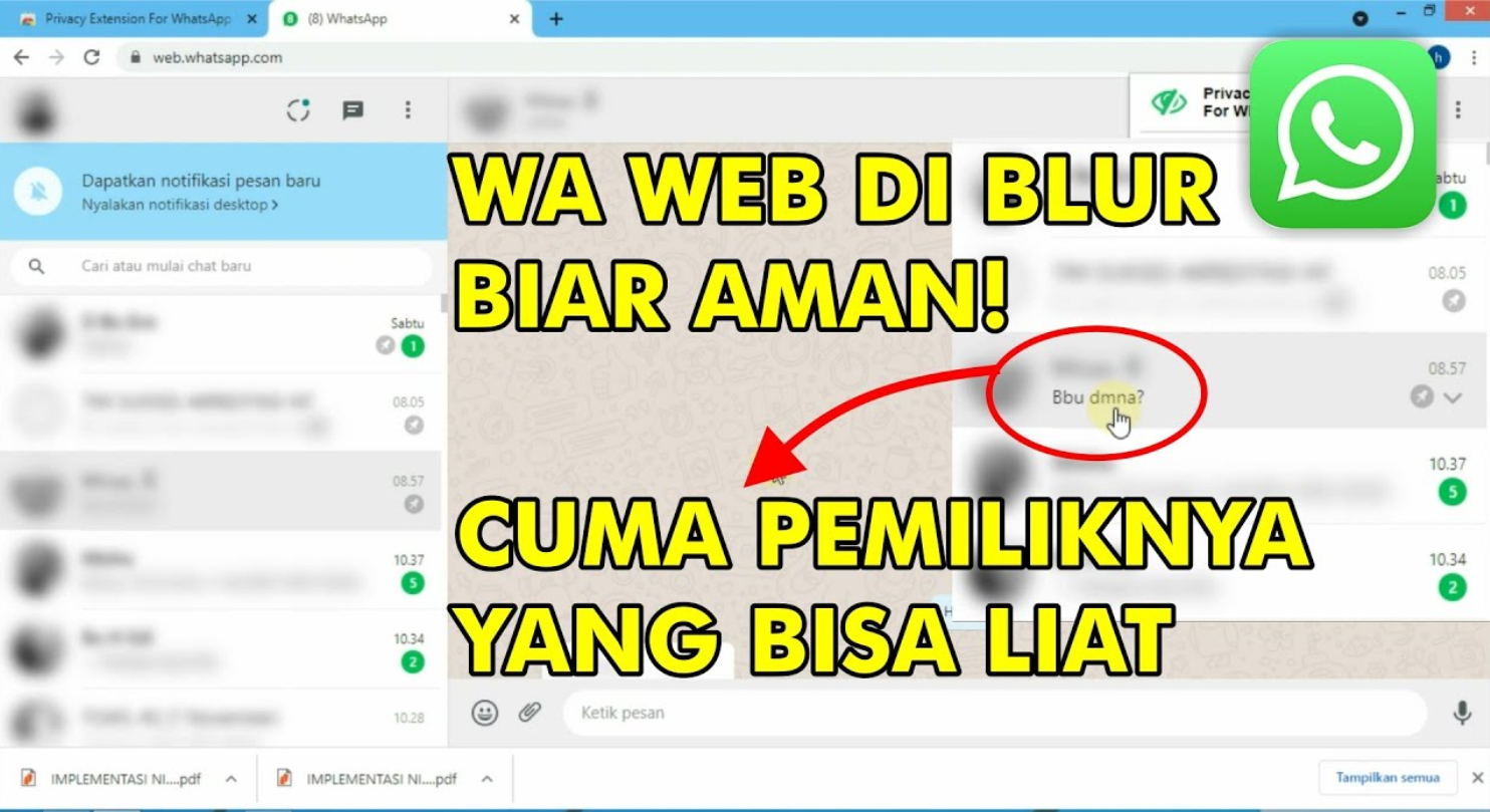 Cara Blur Chat WA Web di Laptop